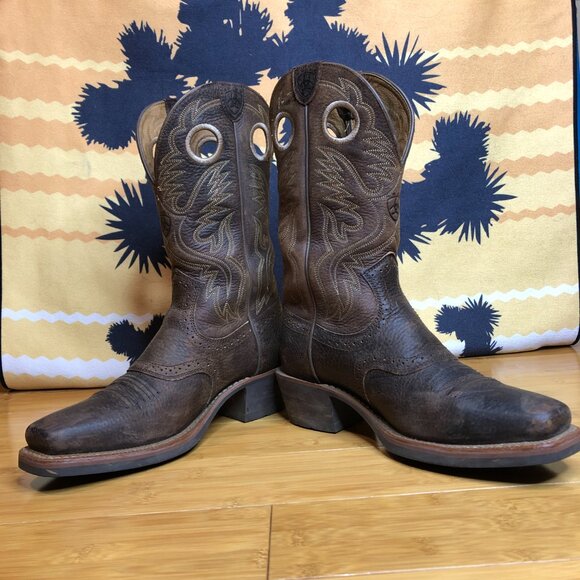 Ariat Men's  7.5 Heritage Roughstock Western Square Toe Leather - Picture 3 of 10